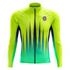 Neon Yellow Spikes Men's Long Sleeve Cycling Jersey