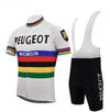 Peugeot BP Michelin White Vintage Cycling Jersey Set