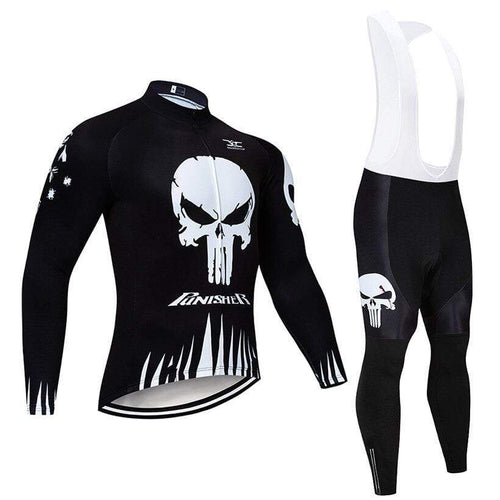 Skull Black Winter Cycling Jersey or Bib Pants