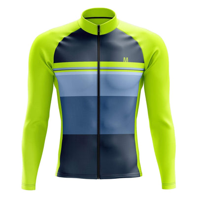 Striped Men's Long Sleeve Cycling Jersey