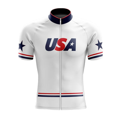 USA White Cycling Jersey