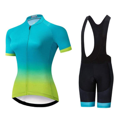 Women's Blue Gradient Cycling Jersey or Shorts