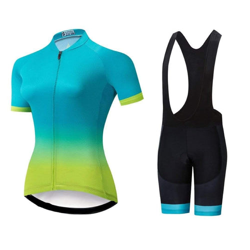 Women's Blue Gradient Cycling Jersey or Shorts