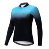 Women's Blue Gradient Long Sleeve Cycling Jersey