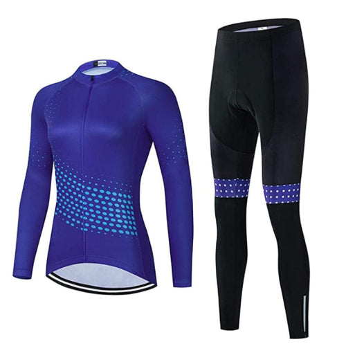 Women's Blue Long Sleeve Cycling Jersey or Pants