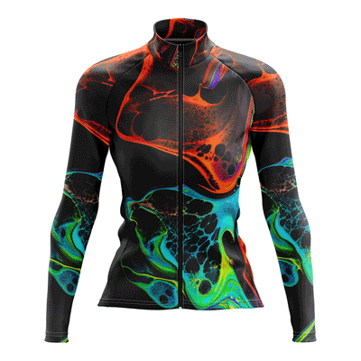 Women's Fire and Ocean Long Sleeve Cycling Jersey