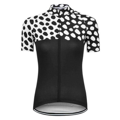 Women's Leopard Dots Black Cycling Jersey