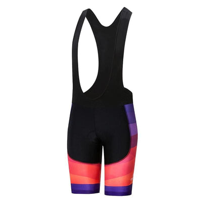 Women's Orange Pattern Bib Shorts
