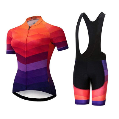 Women's Orange Pattern Cycling Jersey or Shorts