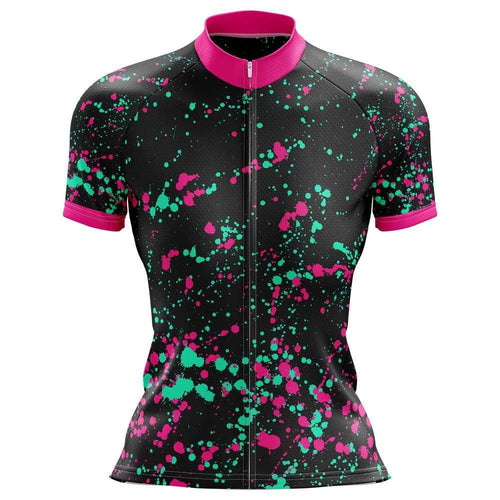 Women's Pink Splash Cute Cycling Jersey