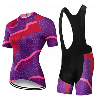 Women's Purple Dots Cycling Jersey or Shorts