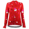 Women's Red Long Sleeve Cycling Jersey