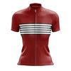 Women's Red Striped Cycling Jersey