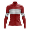 Women's Red Striped Long Sleeve Cycling Jersey