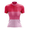Women's Striped Pink Cycling Jersey