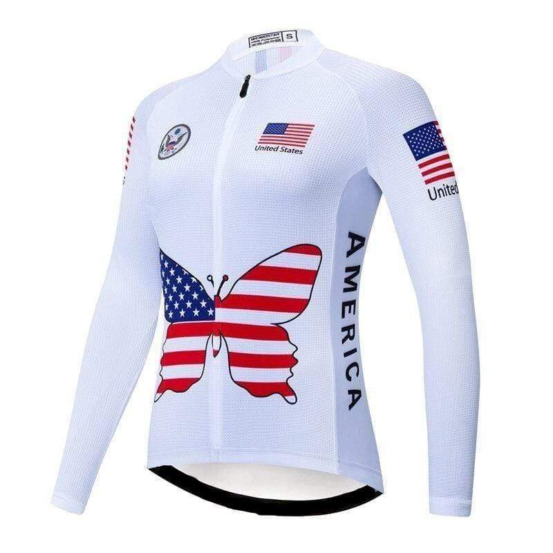 Women's USA Long Sleeve Cycling Jersey
