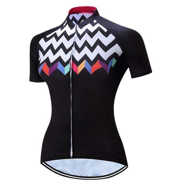 Women's Zig Zag Short Sleeve Cycling Jersey
