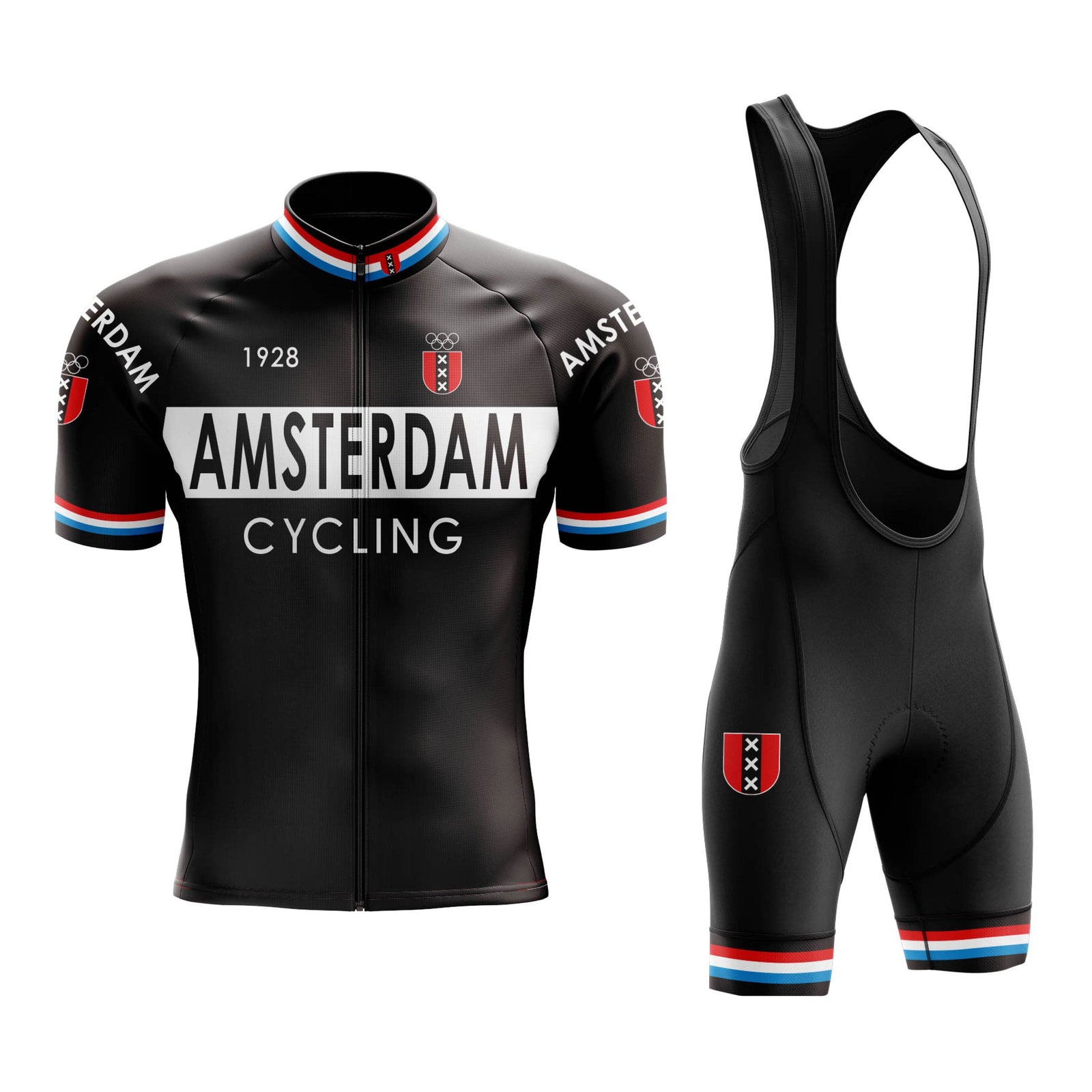 Amsterdam Black Cycling Jersey or Bibs Montella Cycling Cycling Kit