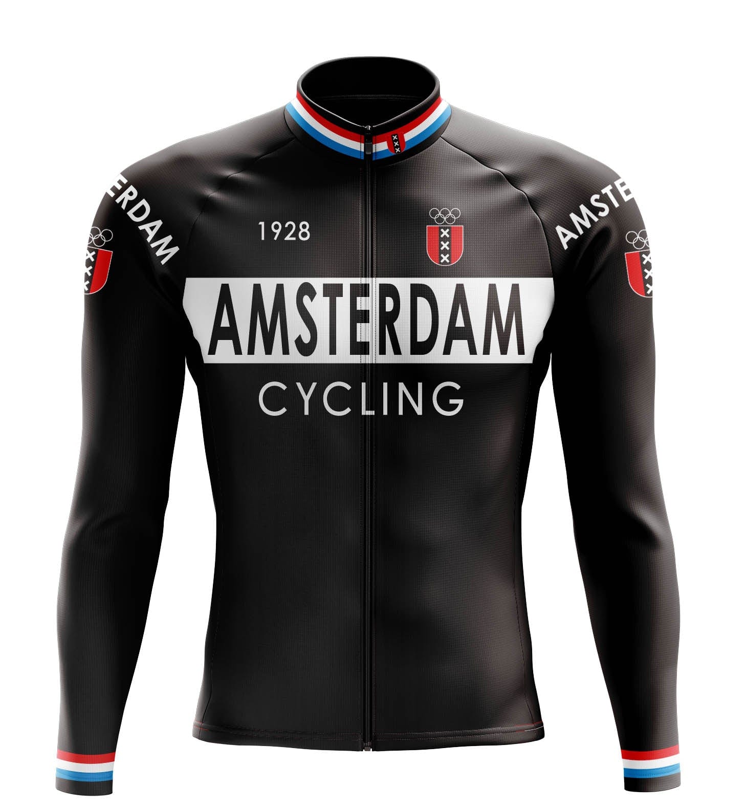 Amsterdam Black Long Sleeve Cycling Jersey Montella Cycling Long Sleeve