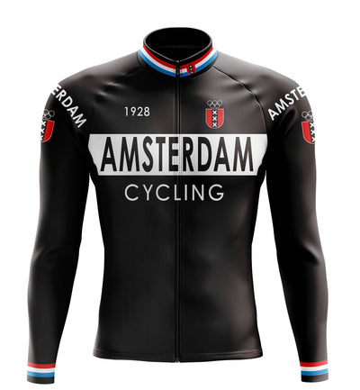Amsterdam Black Long Sleeve Cycling Jersey Montella Cycling Long Sleeve