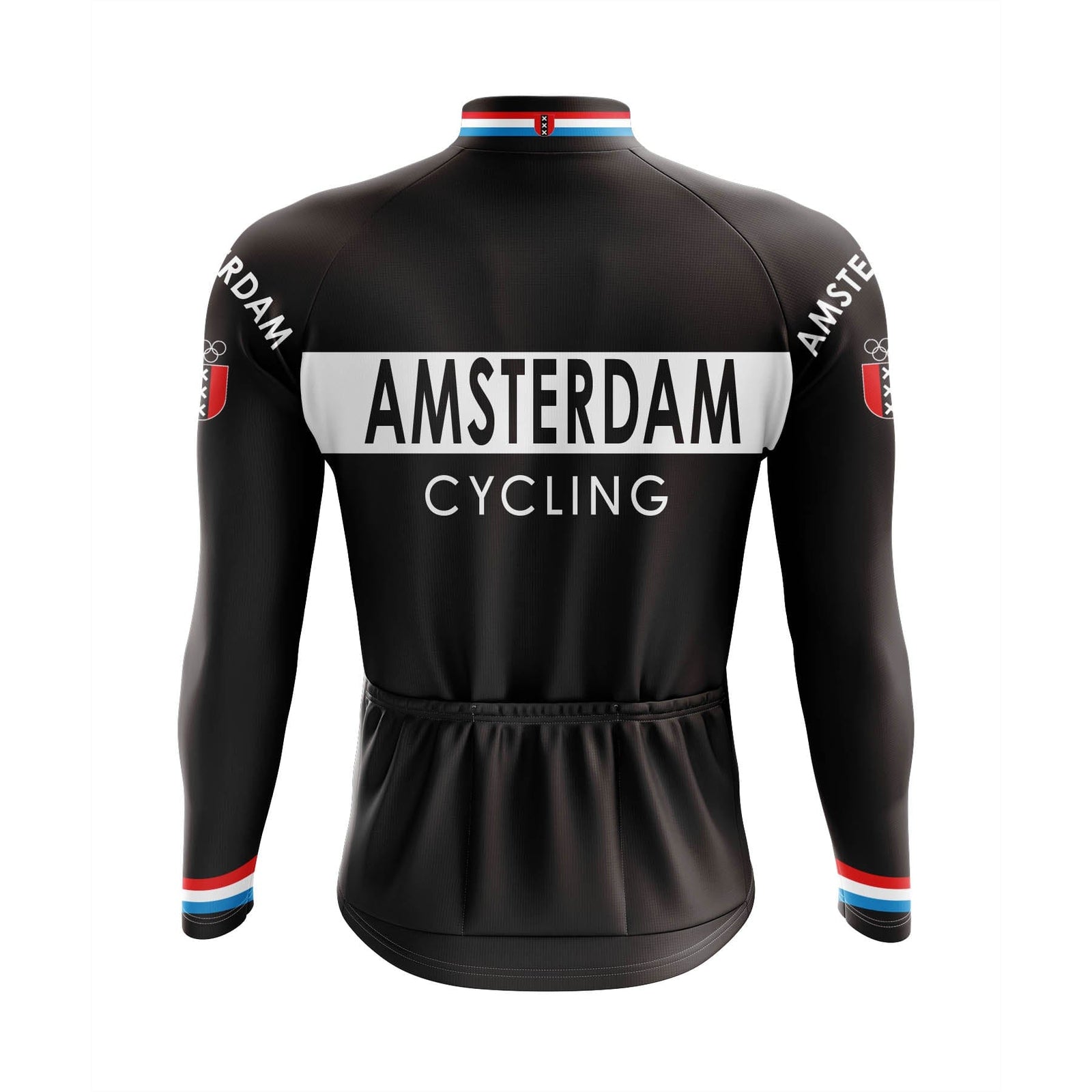 Amsterdam Black Long Sleeve Cycling Jersey Montella Cycling Long Sleeve