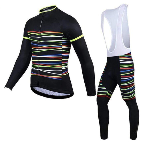 Black Lines Winter Cycling Jersey or Bib Pants Montella Cycling