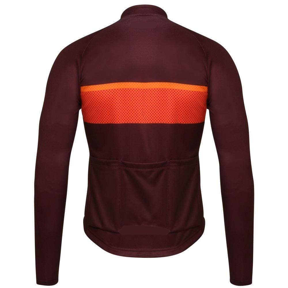 Burgundy Men's Winter Fleece Cycling Jersey Montella Cycling