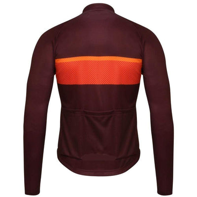 Burgundy Men's Winter Fleece Cycling Jersey Montella Cycling