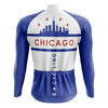 Chicago White Long Sleeve Cycling Jersey Montella Cycling Men Long Sleeve