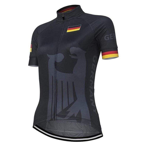 Germany Black Women's Cycling Jersey Montella Cycling