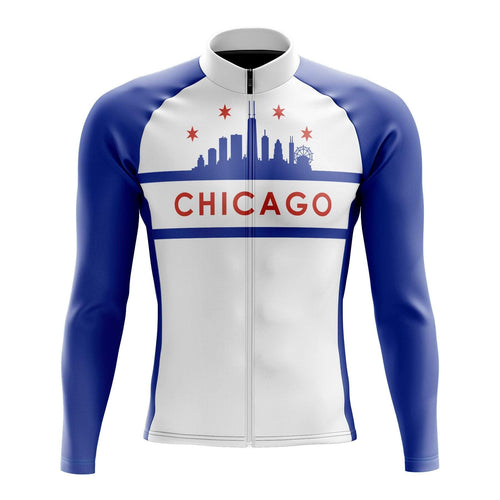 Montella Cycling Chicago White Long Sleeve Cycling Jersey