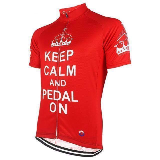 Montella Cycling Cycling Jersey Red / XS Men's Keep Calm and Pedal On Cycling Jersey
