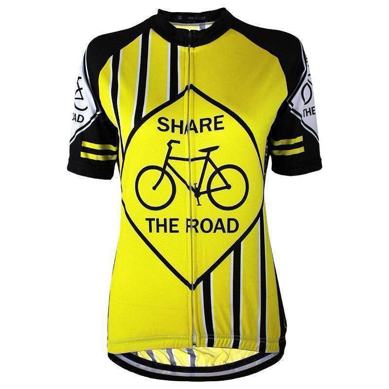 Montella Cycling Cycling Jersey XS Women's Share the Road Yellow Cycling Jersey
