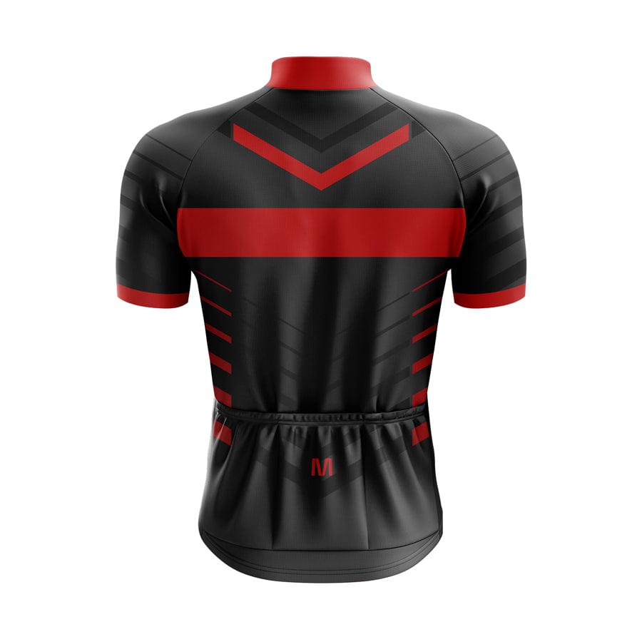 Black red cycling jersey sale