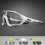 Montella Cycling Glasses White Professional Photochromic Cycling Glasses