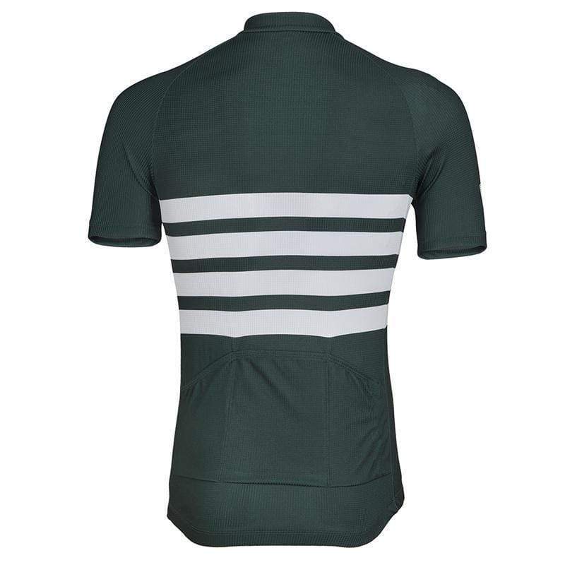 Montella Cycling Jersey Men's Dark Green Striped Cycling Jersey