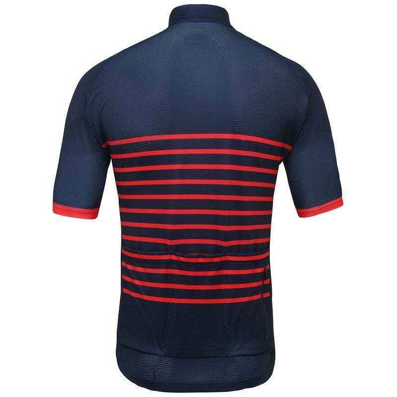 Montella Cycling Jersey Men's Red Classic Stripes Cycling Jersey