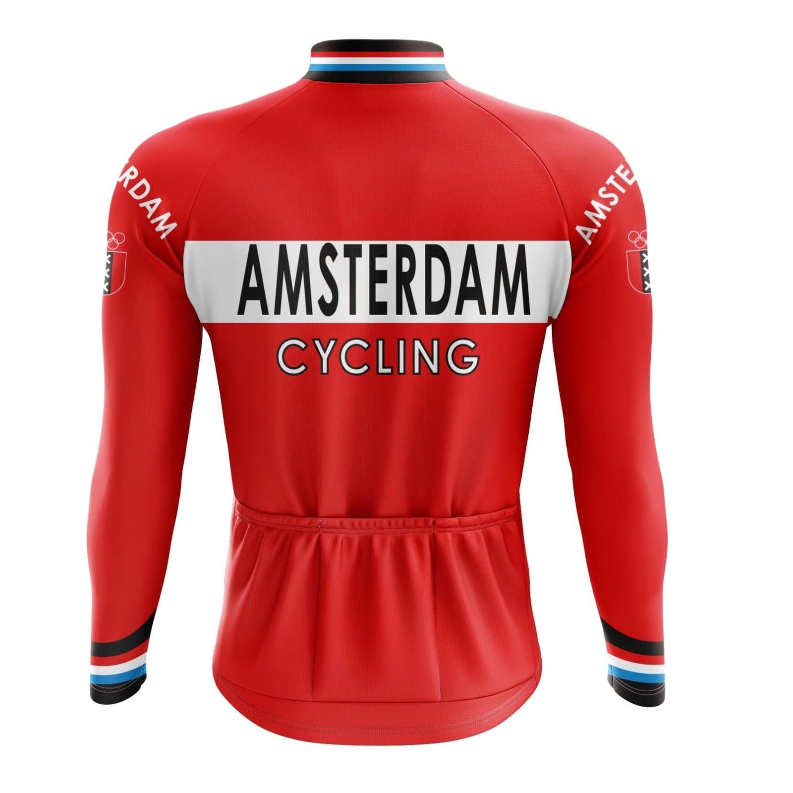 Montella Cycling Long Sleeve Amsterdam Red Long Sleeve Cycling Jersey