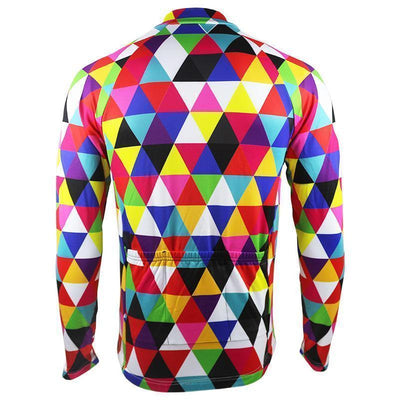 Montella Cycling Long Sleeve Colorful Triangles Long Sleeve Cycling Jersey