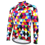 Montella Cycling Long Sleeve Colorful Triangles Long Sleeve Cycling Jersey