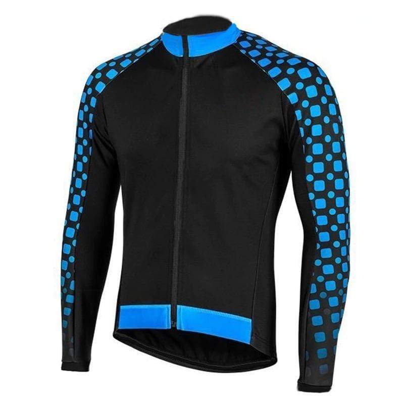Montella Cycling Long Sleeve Men's Blue Detail Long Sleeve Cycling Jersey