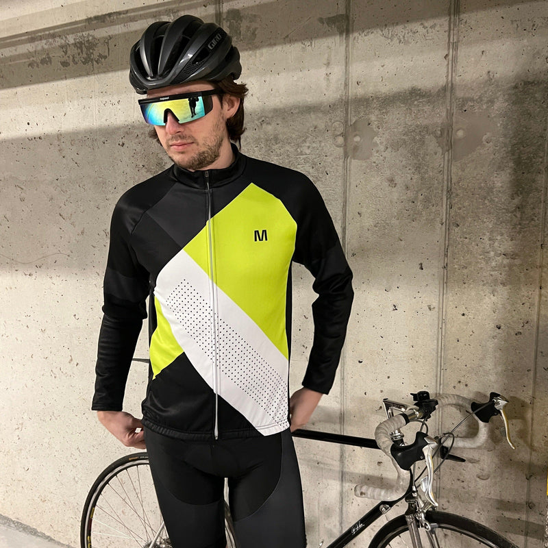 Montella Cycling Long Sleeve Men's Green Flex Long Sleeve Cycling Jersey