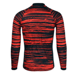Montella Cycling Long Sleeve Men's Red Lines Long Sleeve Cycling Jersey