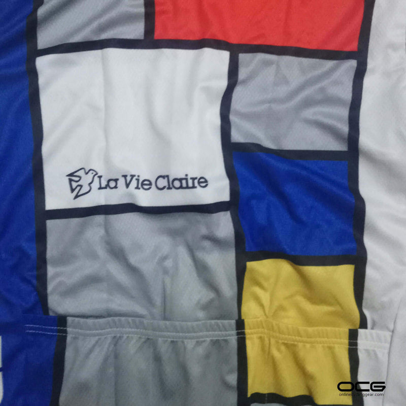 Montella Cycling Long Sleeve Men's Retro 1985 La Vie Claire Men's Long Sleeve Cycling Jersey