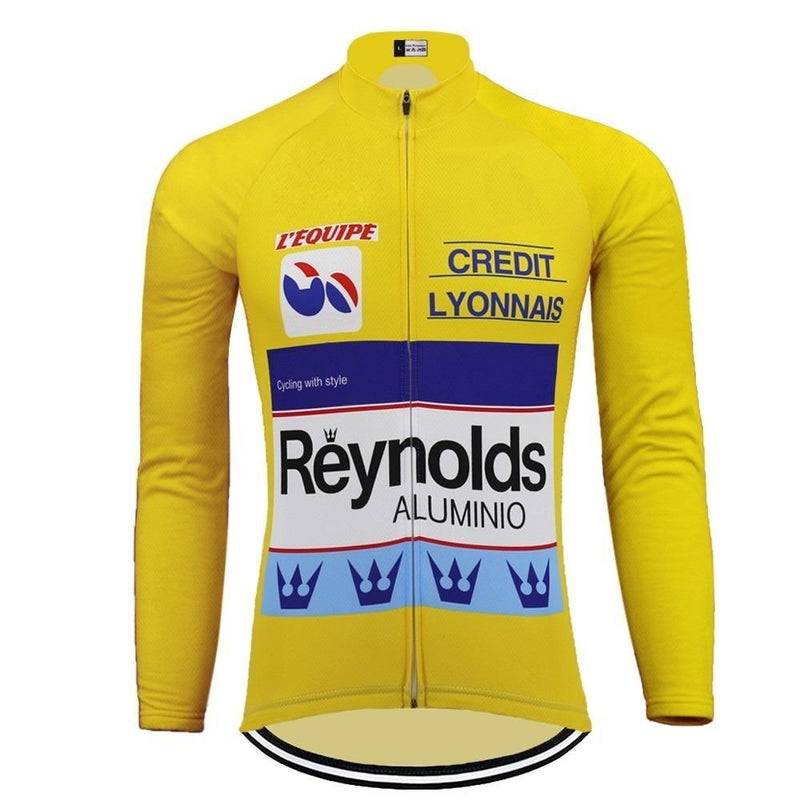 Montella Cycling Long Sleeve No Fleece / XXS / Yellow Reynolds Retro Long Sleeve Cycling Jersey