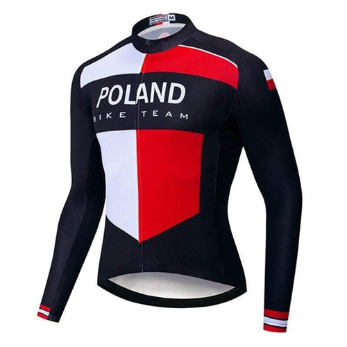 Montella Cycling Long Sleeve Poland Winter Fleece Cycling Jersey