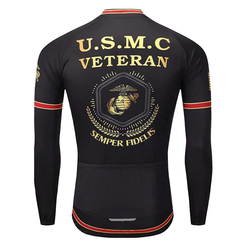 Montella Cycling Long Sleeve USMC Veteran Long Sleeve Cycling Jersey