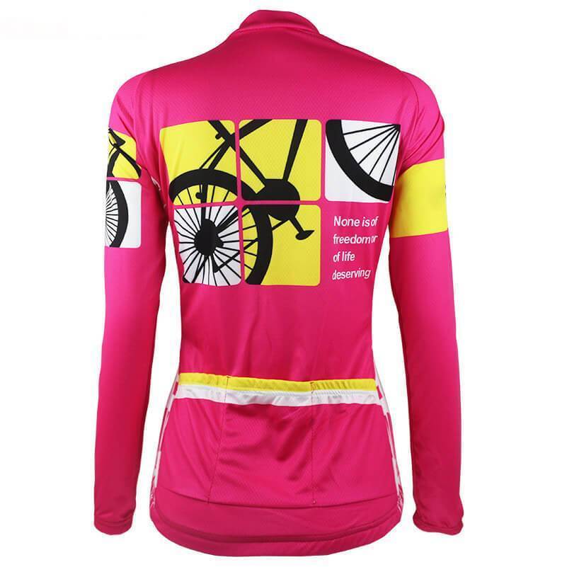 Montella Cycling Long Sleeve Women's Pink Long Sleeve Cycling Jersey