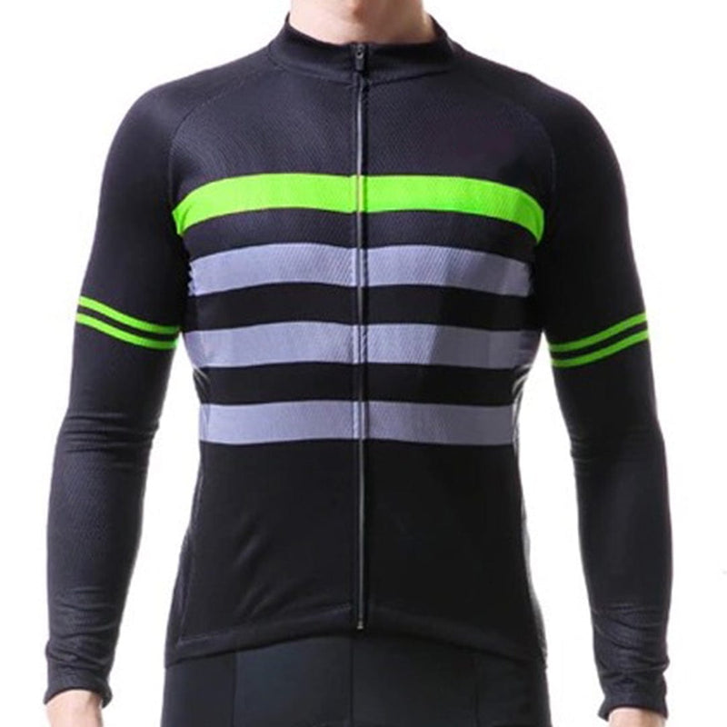Montella Cycling Men Long Sleeve Green / Summer Polyester / XS Men's Long Sleeve Cycling Jersey