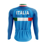 Montella Cycling Men Long Sleeve Italia Blue Long Sleeve Cycling Jersey